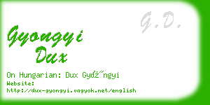 gyongyi dux business card